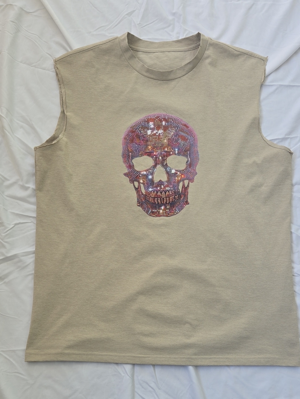 Men's Skull Tshirt Hand Cut To Be Muscle Tshirt